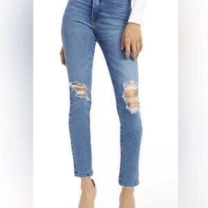 Good American Light Blue Ripped Skinny Jeans